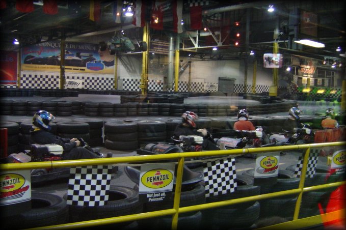 The boys at the go kart, ready for another competition