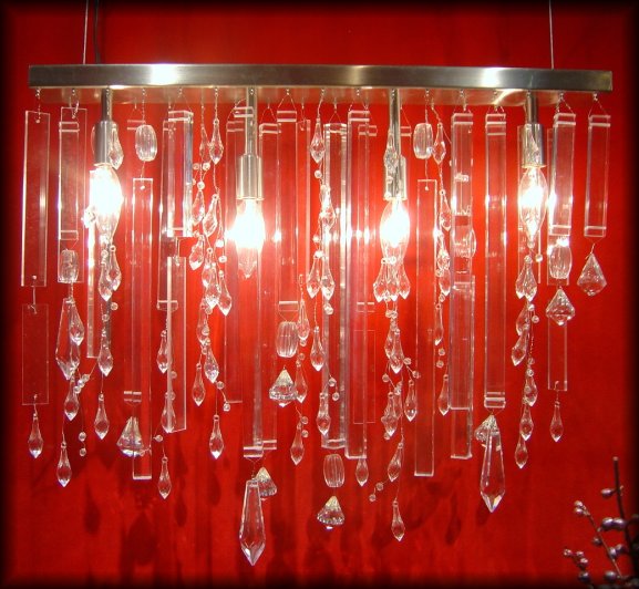 Crystal chandelier, or almost (in the window of a shop)