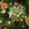 Christmas tree decorated with origami