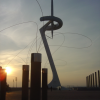 Torre de Calatrava on the Olympic Games ground, wires from sculptures.