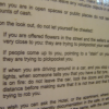 Notice for visitors, warning about thefts