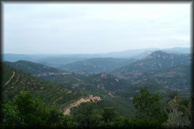 View on the mountains and the clouded sky