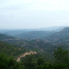 View on the mountains and the clouded sky