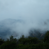 Clouds were passing by below us