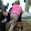Selena climbing on Caroline