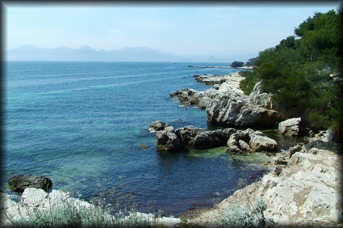This is the part of the Sainte-Marguerite island that faces l'Esterel and Saint-Honorat (not on the photo)