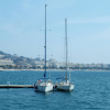 Two sailing boats in the harbour, Cannes