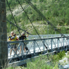 Some guys got off their bicycles gave a camera to Guillaume and grouped on the bridge to pose.