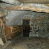 The inside of a barn