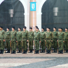 Soldiers at attention on Plaza Mayor