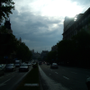 After a very rainy to mildly rainy day, the sun makes an appearance. I had to stop midway while crossing the street to take a photo.