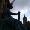 Statue of David Hume, pointy hat, Saint Giles Cathedral