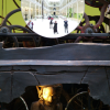 At one end of the Main Hall of the Royal Museum stands the Millenium Clock. Amy and I in the middle.