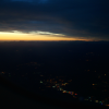 About to land in Nice. The sun has almost set and we see the lights from Cannes below.