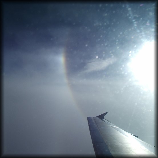 A sundog that looks like an eye viewed from the side.
