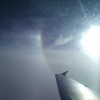 A sundog that looks like an eye viewed from the side.