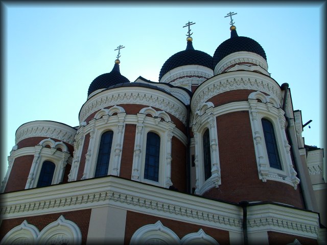 Alexander Nevsky Cathedral, a large, richly decorated Orthodox church, was built on Toompea Hill in 1900, when Estonia was part of the Russian tsarist empire.