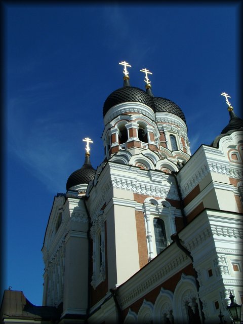 Alexander Nevsky Cathedral, a large, richly decorated Orthodox church, was built on Toompea Hill in 1900, when Estonia was part of the Russian tsarist empire.