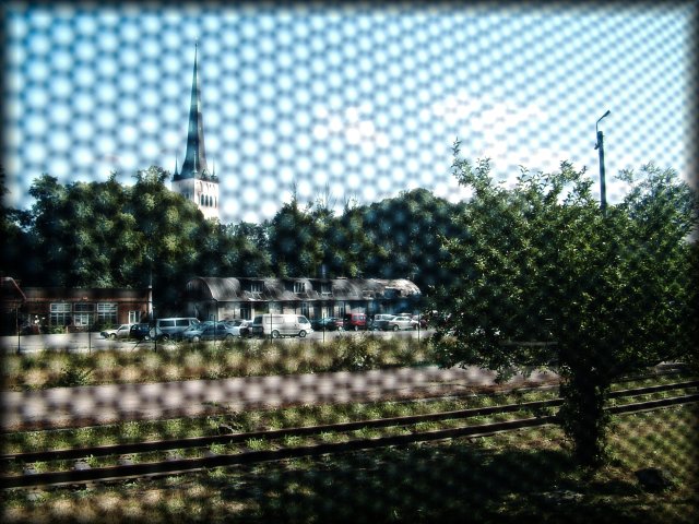 The tram circles the city of Tallinn. En route back to the hotel.