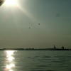 Balloons in the sky as the boat leaves Helsinki