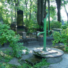 Very green environment in the cemetery