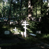 This cross seemed to be glowing white in the surrounding green.