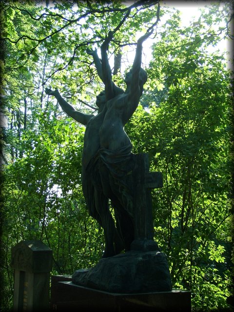 Statue in the Helsinki cemetery.