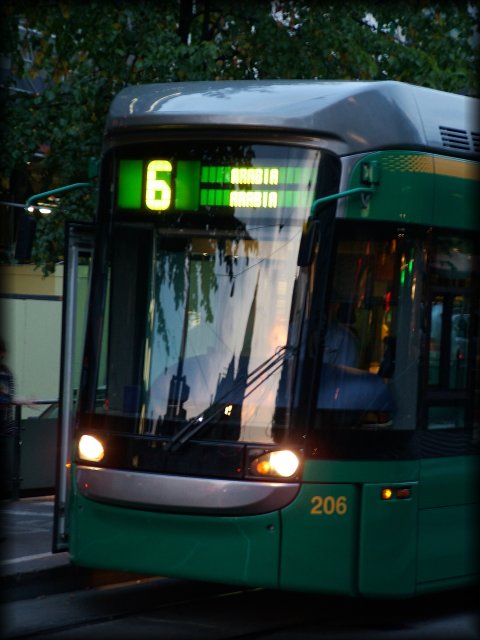 A tram headed to Arabia