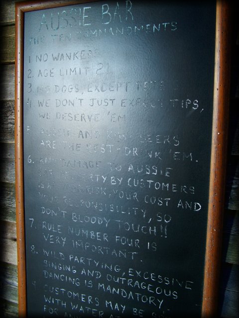 The rules of the aussie bar