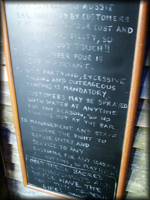 The rules of the aussie bar