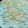 A map of Helsinki on a table, terrasse of a cafe