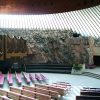 Pews, organ, Temppeliaukio Church, from the balcony.