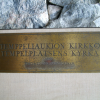 Plaque at the entrance of the Temppeliaukio Church.