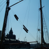 The Uspenski Cathedral between two masts