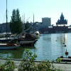 The Uspenski Orthodox cathedral and its golden reflection in the water of the harbour.