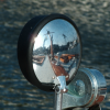 Fish eye view of a sailboat.