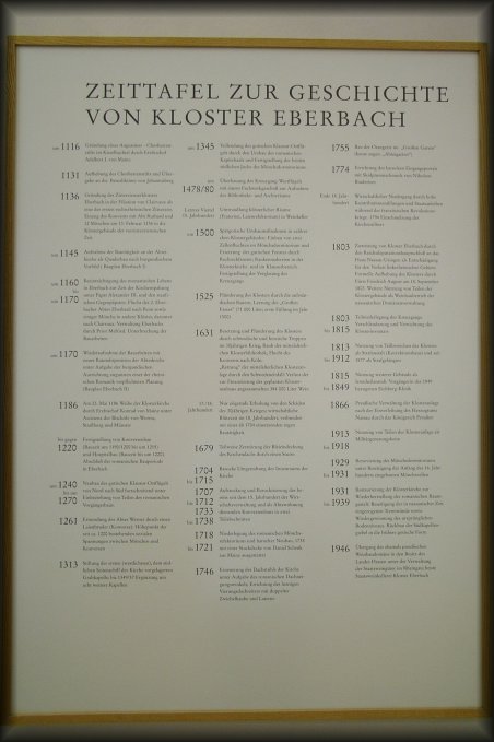 A timeline of the Eberbach abbey history, Eltville am Rhein, Germany