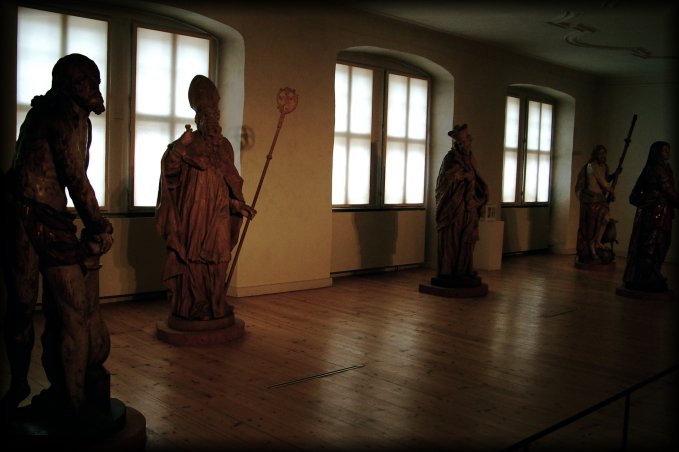 I found these wooden statues a little macabre with such light, Eberbach Abbey, Eltville am Rhein, Germany
