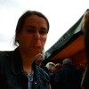 Bellie making a face. Her glass of Gewurtzstraminer was probably empty.