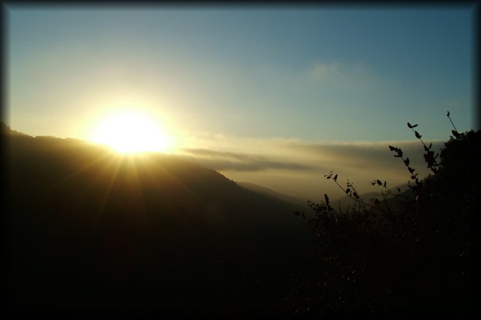 The sun is setting.