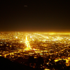 View from Twin Peaks. The only landmark I recognise is the Bay Bridge. The dash in the sky is a plane. The whole scene made me think of lava spilling from a volcano.