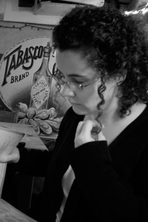 Amy ordering dinner