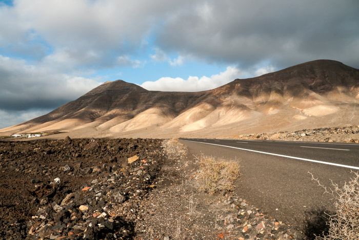 Long black road & mountains