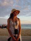 Coralie on the beach at sunset, Hawaii, May 2002